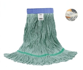 24 oz Green Loop Mop with Blue Narrow Band